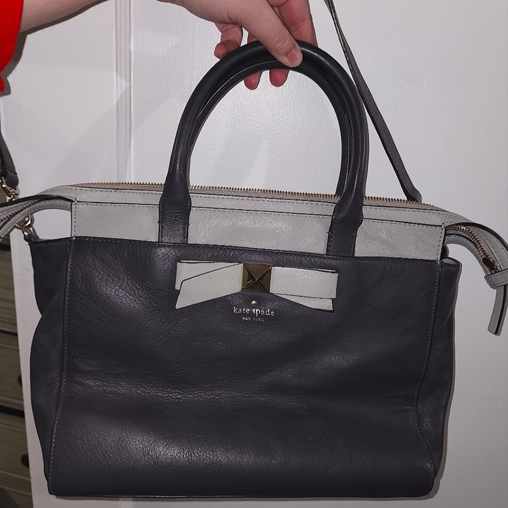 Kate Spade NY Hancock Park Jeanne Leather Bow Satchel Handbag Shoulder Strap Bag